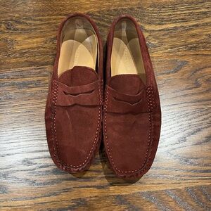Men's Suede Loafers in Burgundy